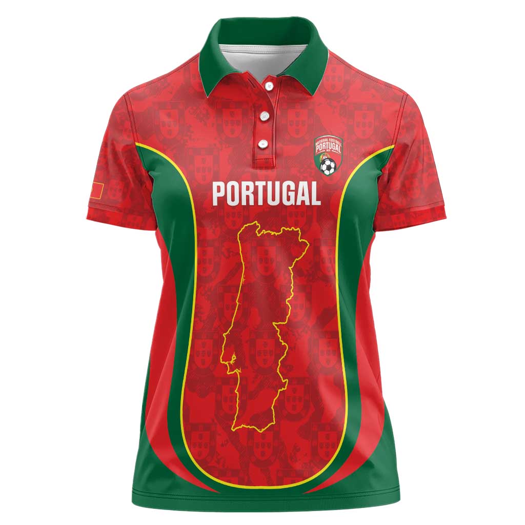 Custom Portugal Football Women Polo Shirt 2026 Come On Selecao das Quinas - Red - Wonder Print Shop