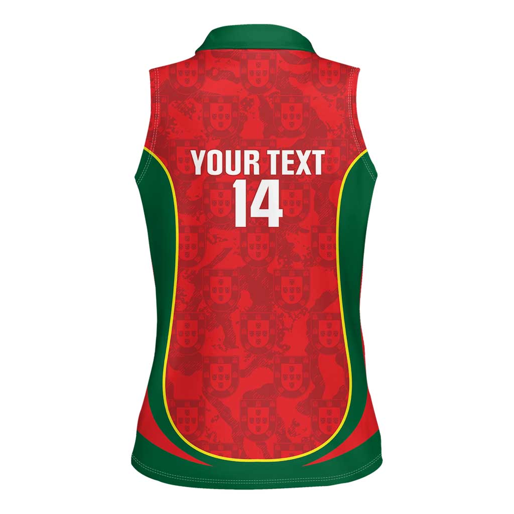 Custom Portugal Football Women Sleeveless Polo Shirt 2026 Come On Selecao das Quinas - Red - Wonder Print Shop