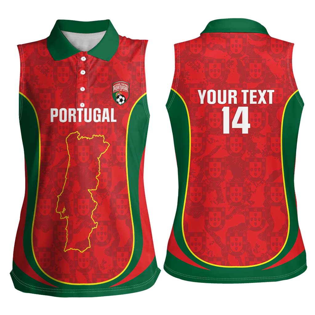 Custom Portugal Football Women Sleeveless Polo Shirt 2026 Come On Selecao das Quinas - Red - Wonder Print Shop