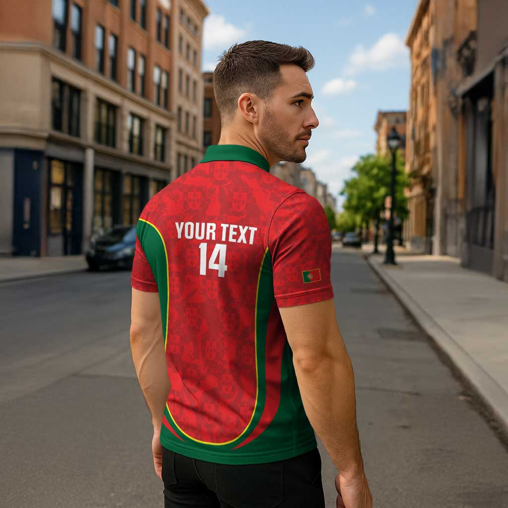 Custom Portugal Football Zipper Polo Shirt 2026 Come On Selecao das Quinas - Red - Wonder Print Shop