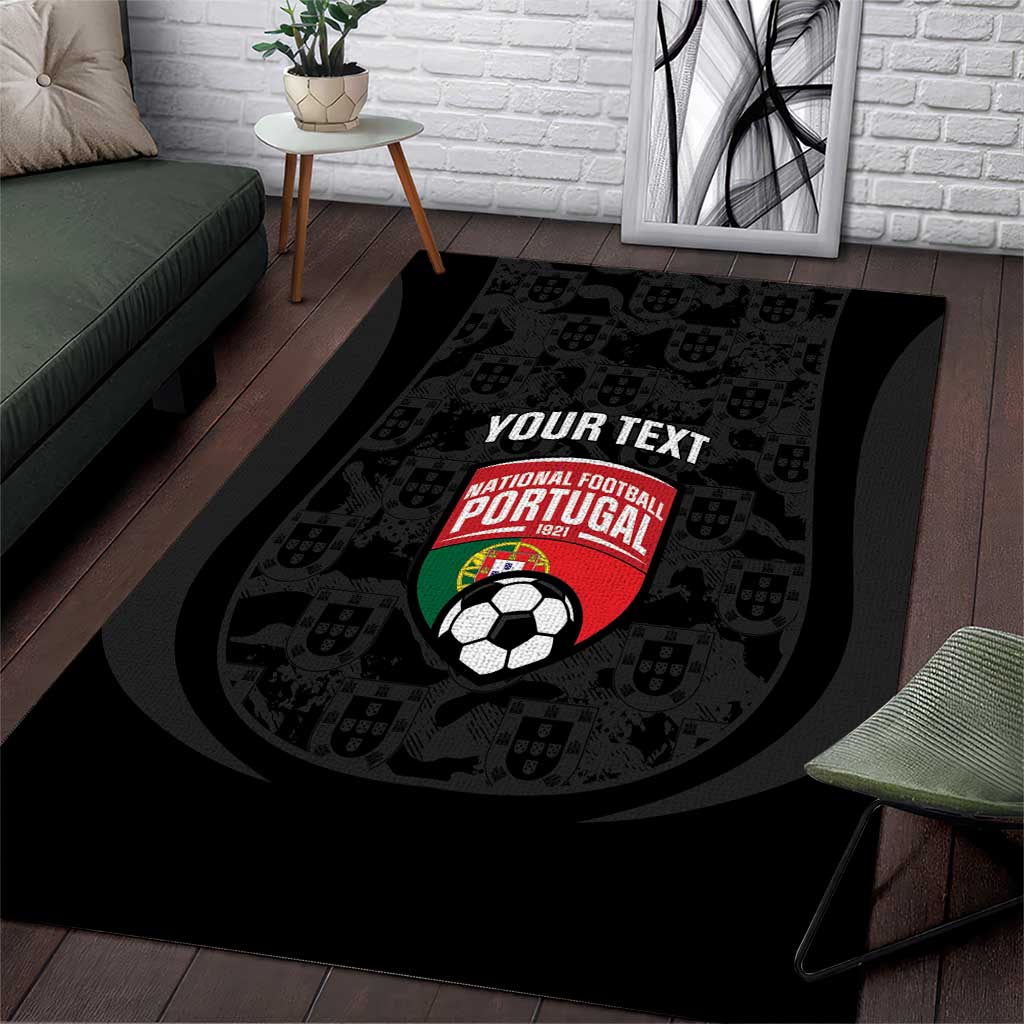 Custom Portugal Football Area Rug 2026 Come On Selecao das Quinas - Black - Wonder Print Shop