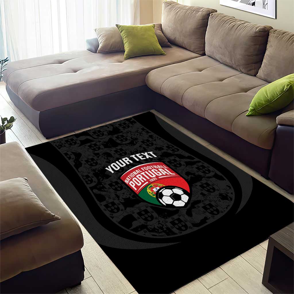 Custom Portugal Football Area Rug 2026 Come On Selecao das Quinas - Black - Wonder Print Shop