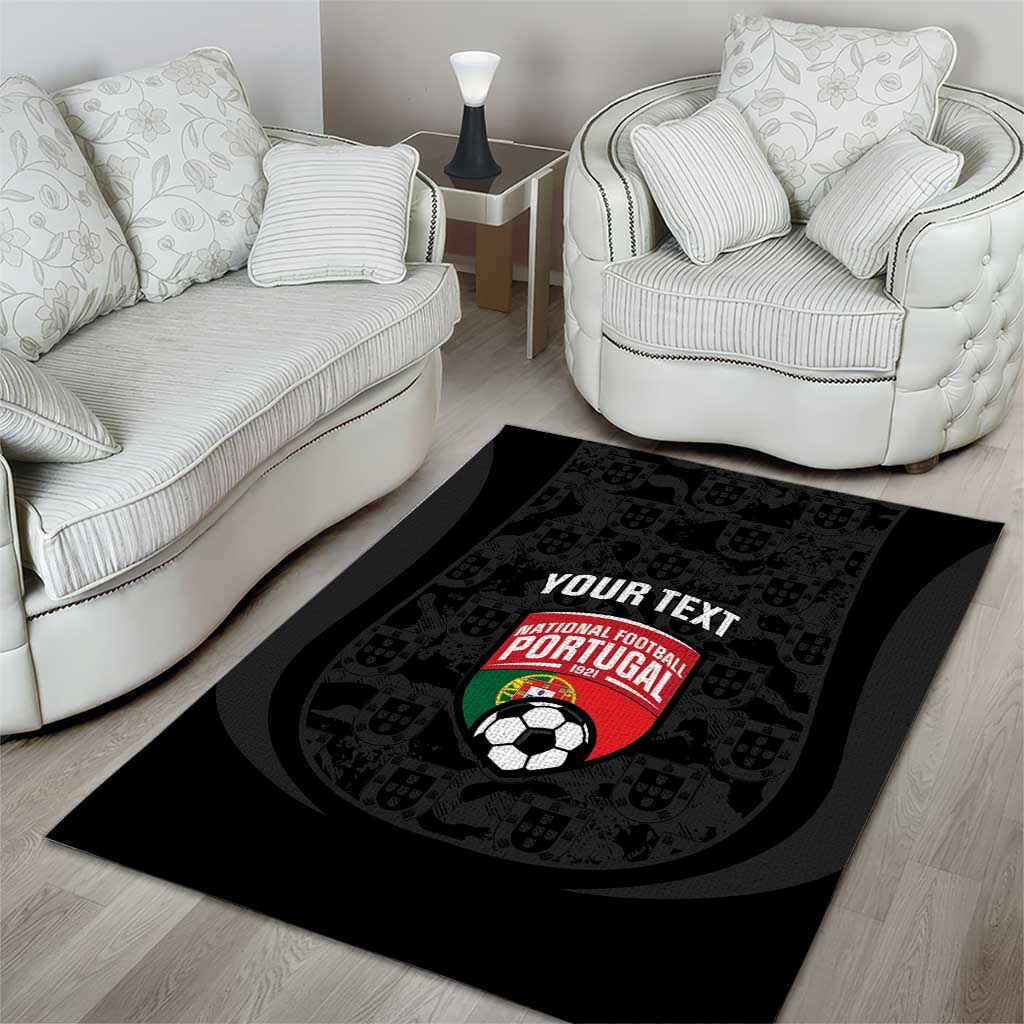 Custom Portugal Football Area Rug 2026 Come On Selecao das Quinas - Black - Wonder Print Shop