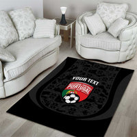 Custom Portugal Football Area Rug 2026 Come On Selecao das Quinas - Black - Wonder Print Shop