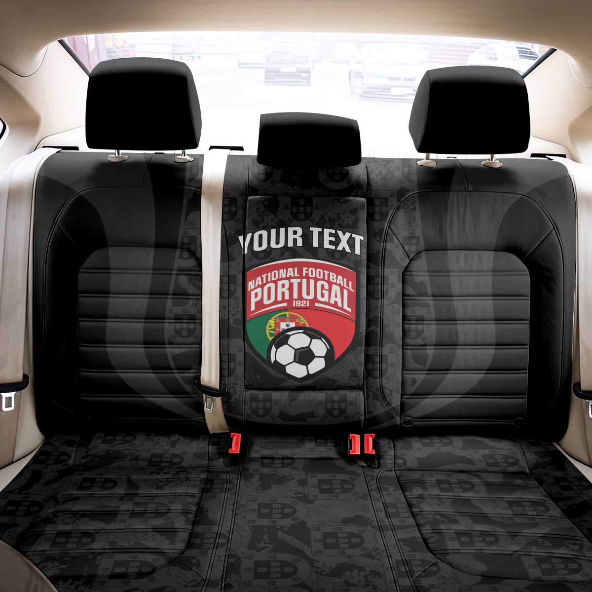 Custom Portugal Football Back Car Seat Cover 2026 Come On Selecao das Quinas - Black - Wonder Print Shop