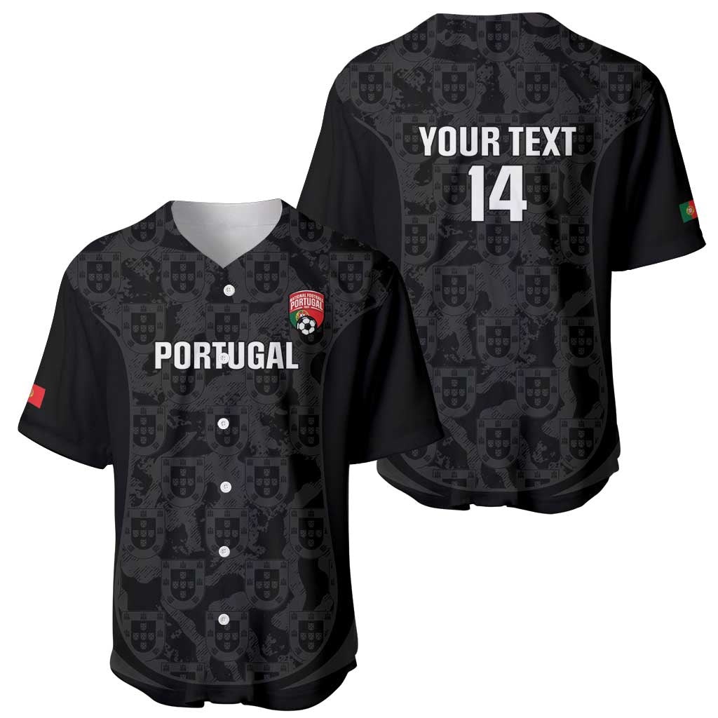 Custom Portugal Football Baseball Jersey 2026 Come On Selecao das Quinas - Black - Wonder Print Shop