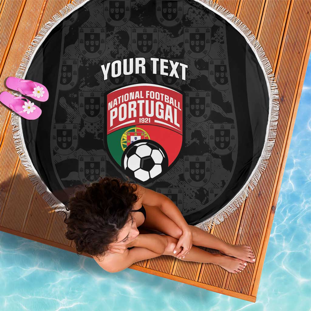 Custom Portugal Football Beach Blanket 2026 Come On Selecao das Quinas - Black - Wonder Print Shop