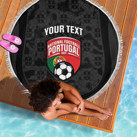 Custom Portugal Football Beach Blanket 2026 Come On Selecao das Quinas - Black - Wonder Print Shop