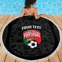 Custom Portugal Football Beach Blanket 2026 Come On Selecao das Quinas - Black - Wonder Print Shop