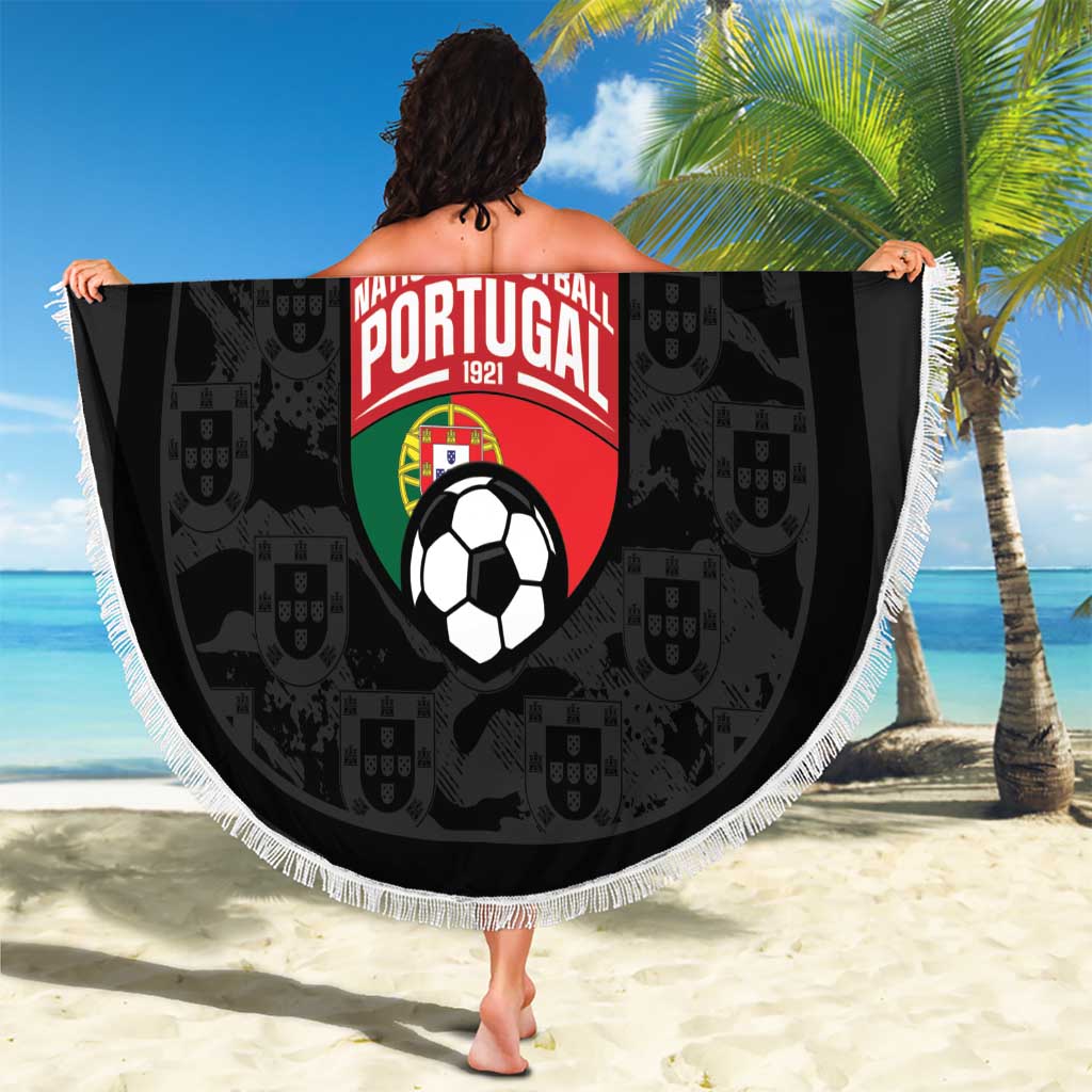 Custom Portugal Football Beach Blanket 2026 Come On Selecao das Quinas - Black - Wonder Print Shop