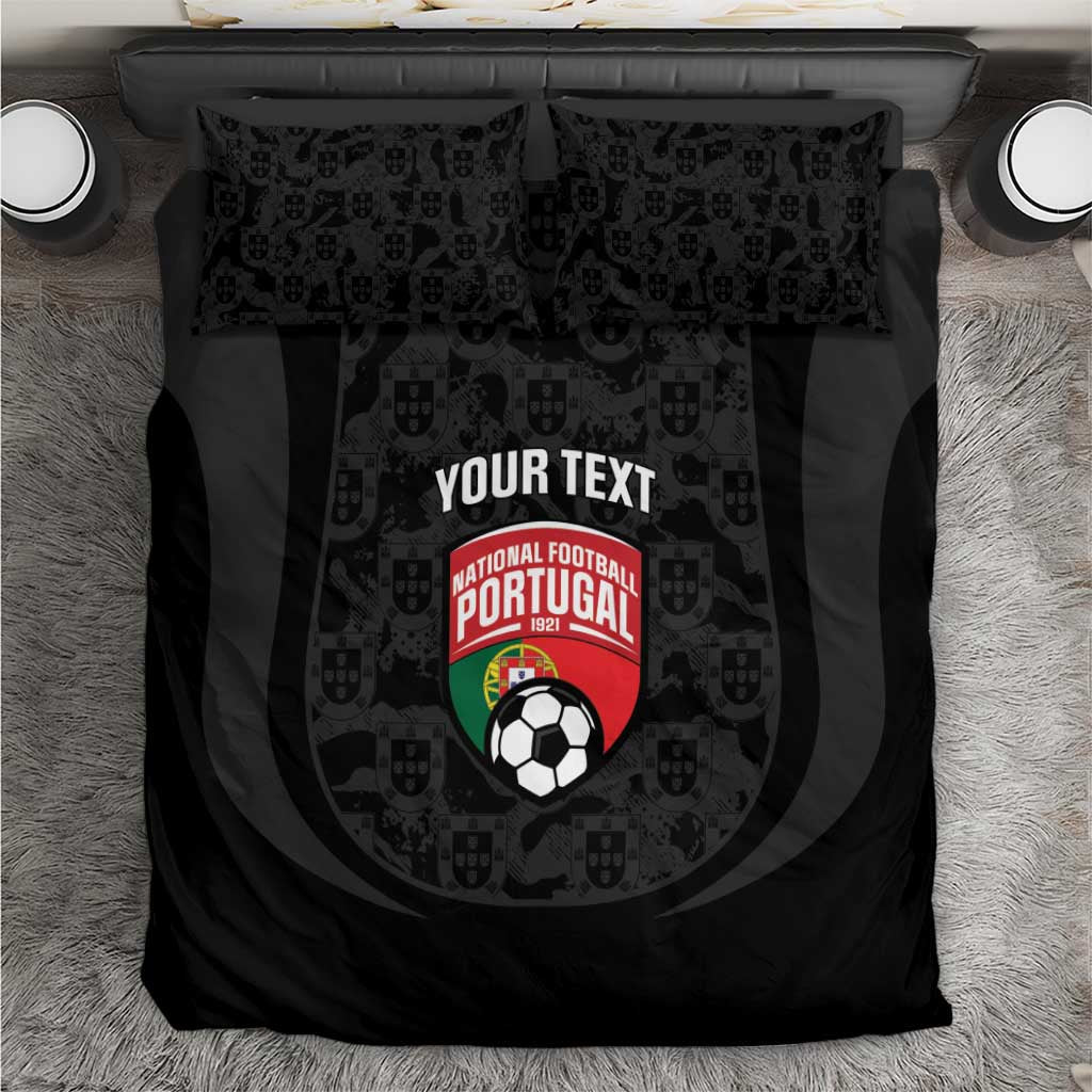 Custom Portugal Football Bedding Set 2026 Come On Selecao das Quinas - Black - Wonder Print Shop