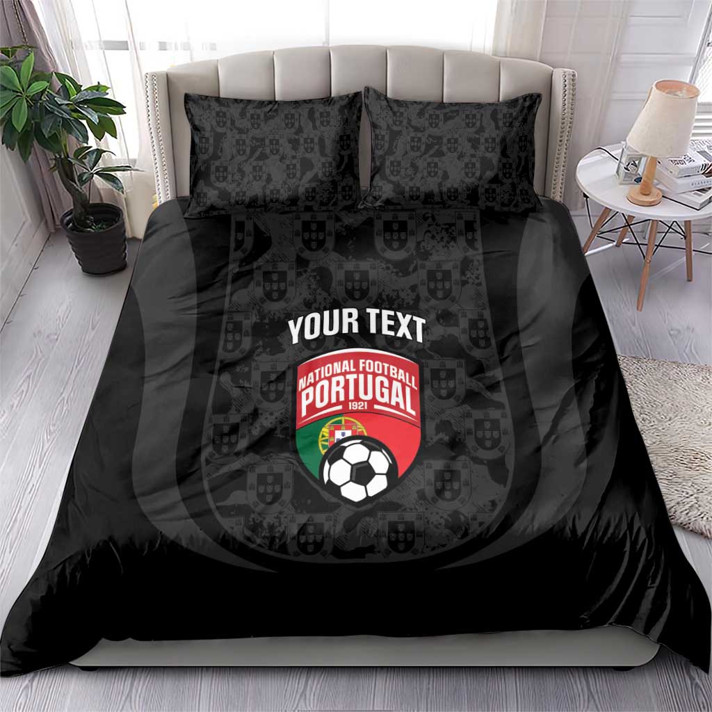 Custom Portugal Football Bedding Set 2026 Come On Selecao das Quinas - Black - Wonder Print Shop