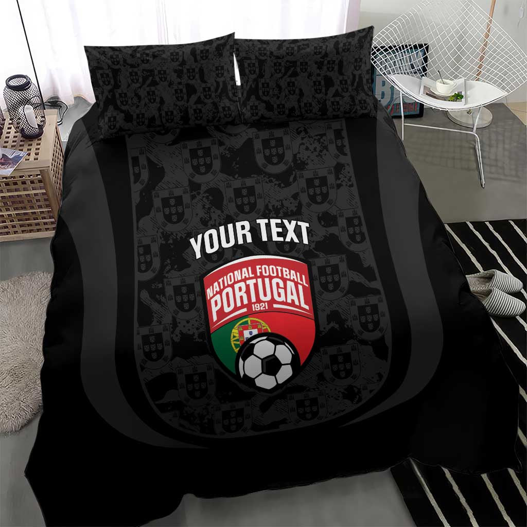 Custom Portugal Football Bedding Set 2026 Come On Selecao das Quinas - Black - Wonder Print Shop