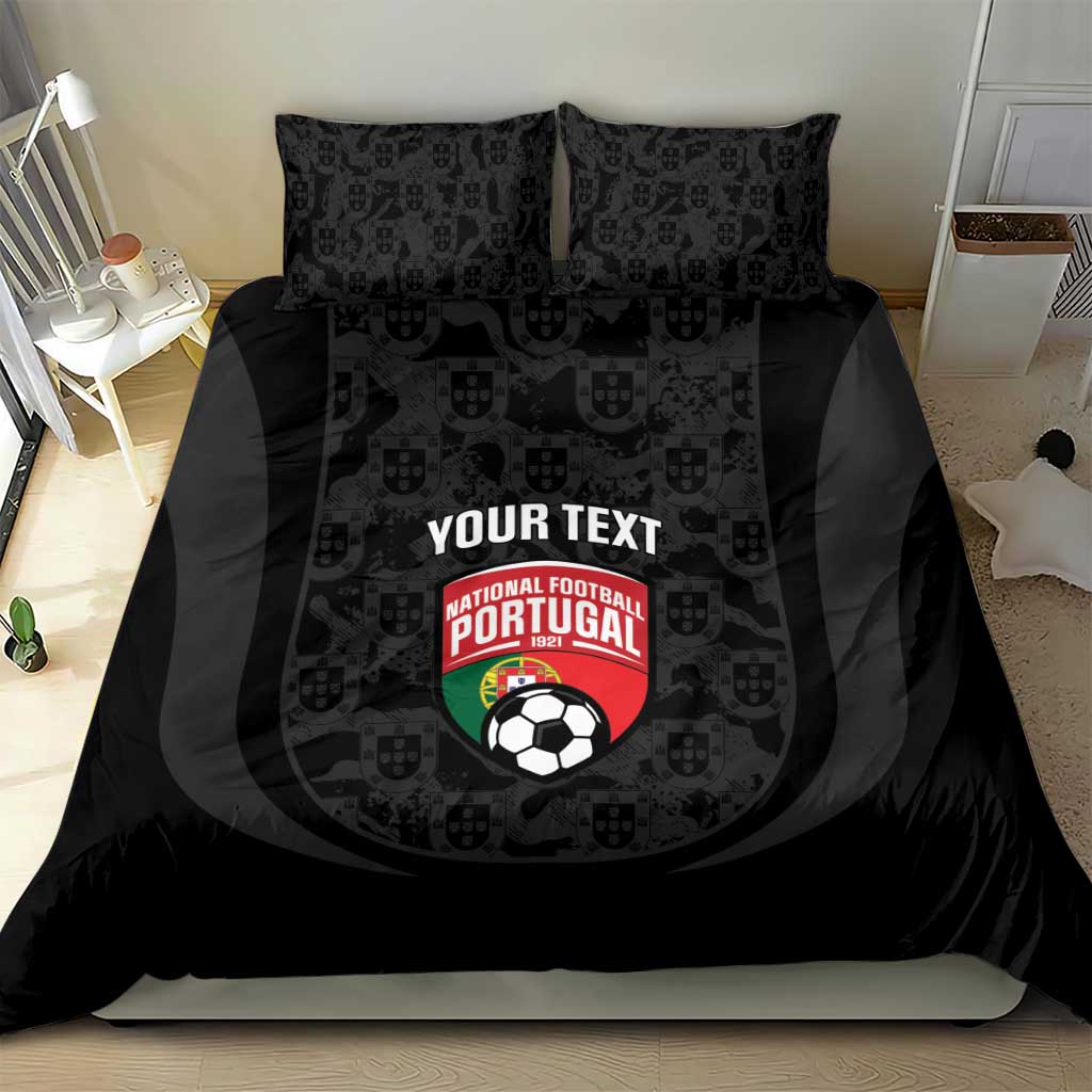 Custom Portugal Football Bedding Set 2026 Come On Selecao das Quinas - Black - Wonder Print Shop