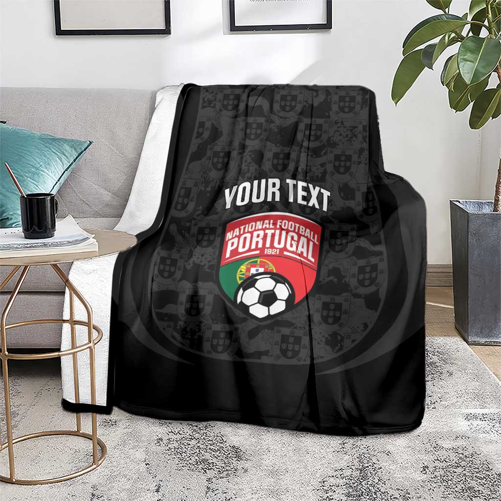 Custom Portugal Football Blanket 2026 Come On Selecao das Quinas - Black - Wonder Print Shop