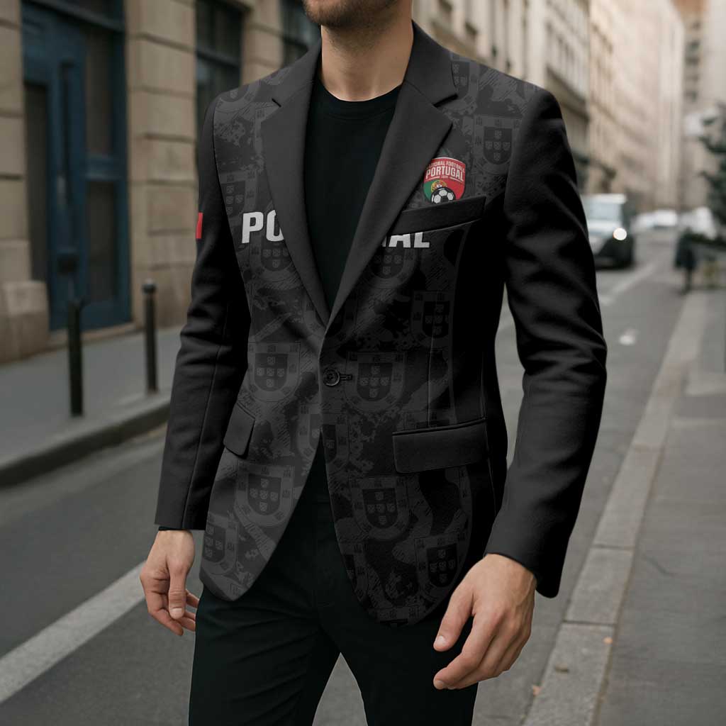 Custom Portugal Football Blazer 2026 Come On Selecao das Quinas - Black - Wonder Print Shop