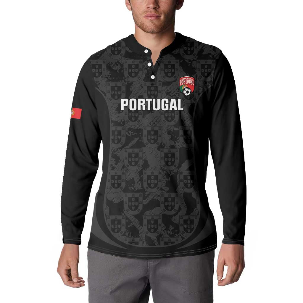 Custom Portugal Football Button Sweatshirt 2026 Come On Selecao das Quinas - Black - Wonder Print Shop