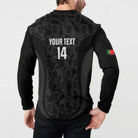 Custom Portugal Football Button Sweatshirt 2026 Come On Selecao das Quinas - Black - Wonder Print Shop