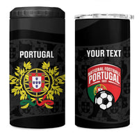 Custom Portugal Football 4 in 1 Can Cooler Tumbler 2026 Come On Selecao das Quinas - Black - Wonder Print Shop