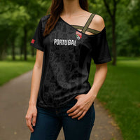 Custom Portugal Football Cross Shoulder Shirt 2026 Come On Selecao das Quinas - Black - Wonder Print Shop