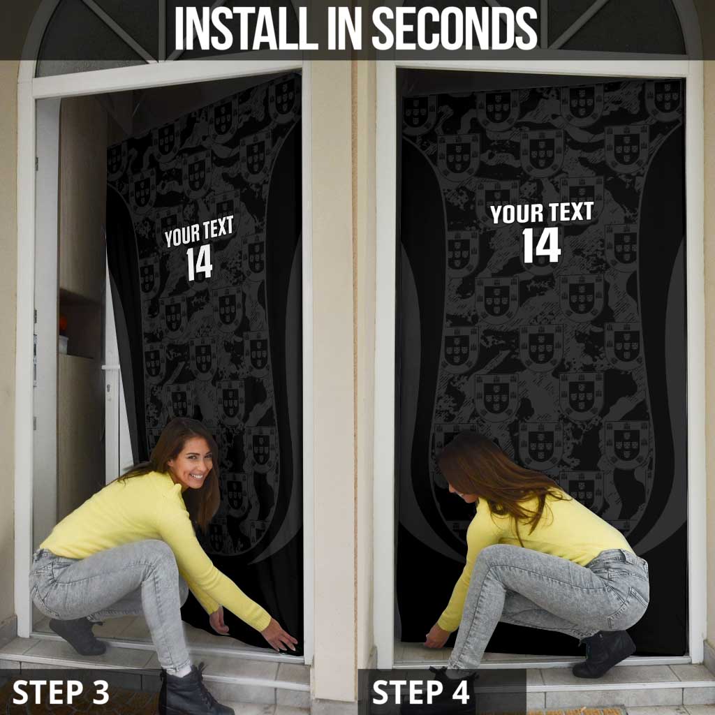 Custom Portugal Football Door Cover 2026 Come On Selecao das Quinas - Black - Wonder Print Shop