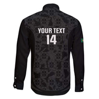 Custom Portugal Football Family Matching Off The Shoulder Long Sleeve Dress and Hawaiian Shirt 2026 Come On Selecao das Quinas - Black - Wonder Print Shop