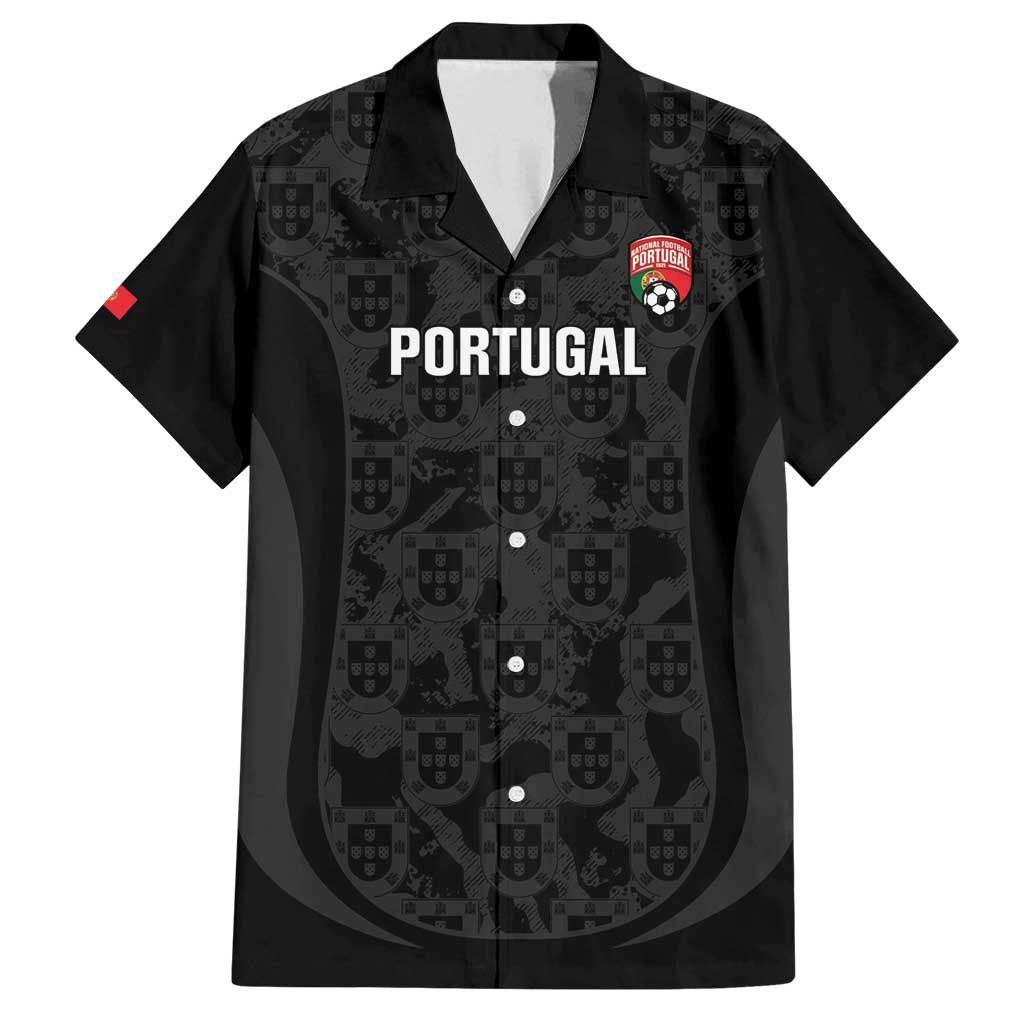 Custom Portugal Football Family Matching Off Shoulder Short Dress and Hawaiian Shirt 2026 Come On Selecao das Quinas - Black - Wonder Print Shop
