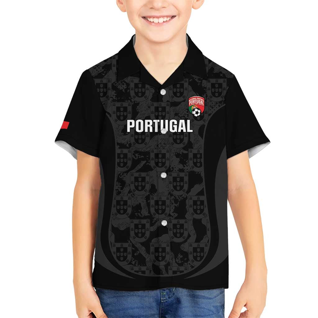 Custom Portugal Football Family Matching Off Shoulder Short Dress and Hawaiian Shirt 2026 Come On Selecao das Quinas - Black - Wonder Print Shop