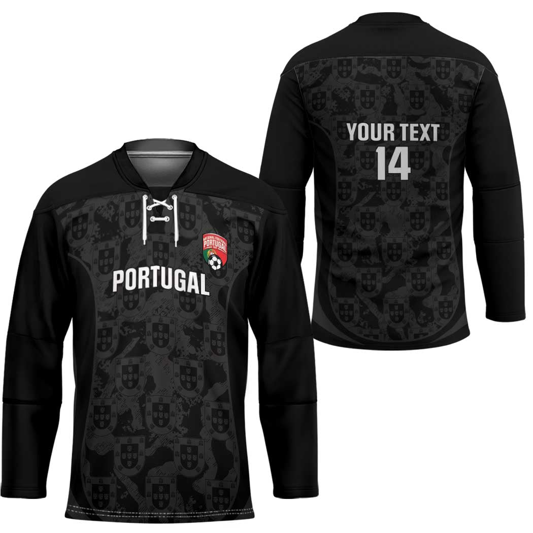 Custom Portugal Football Hockey Jersey 2026 Come On Selecao das Quinas - Black - Wonder Print Shop