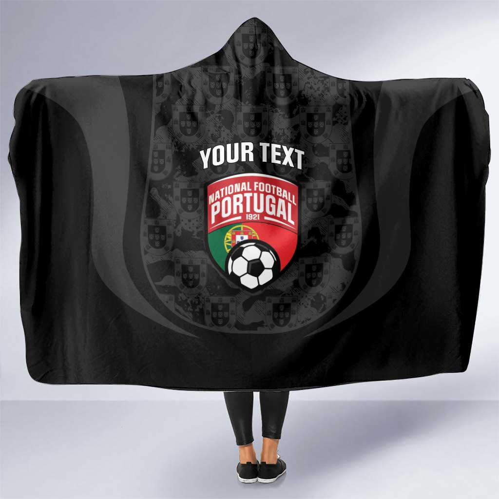 Custom Portugal Football Hooded Blanket 2026 Come On Selecao das Quinas - Black - Wonder Print Shop