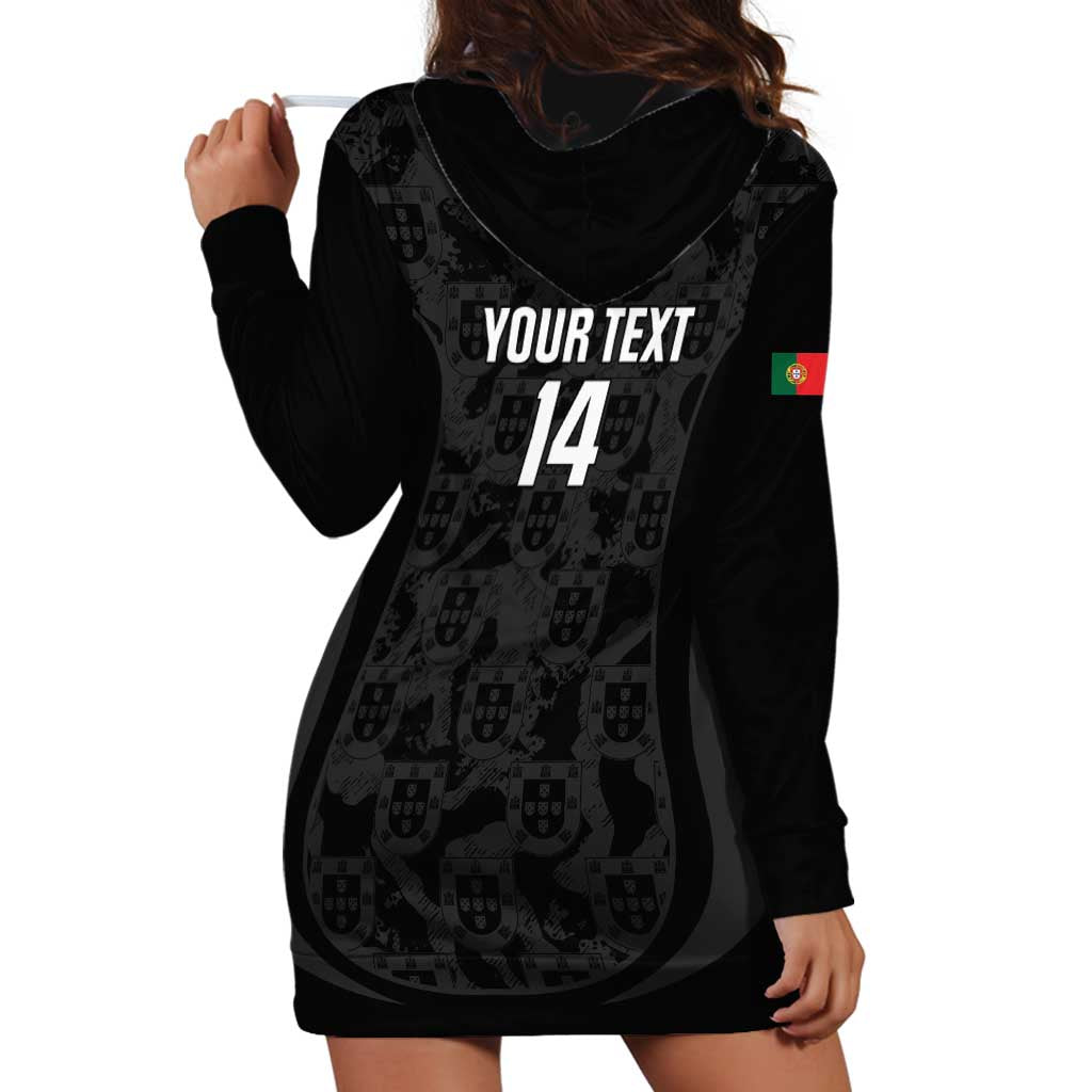 Custom Portugal Football Hoodie Dress 2026 Come On Selecao das Quinas - Black - Wonder Print Shop