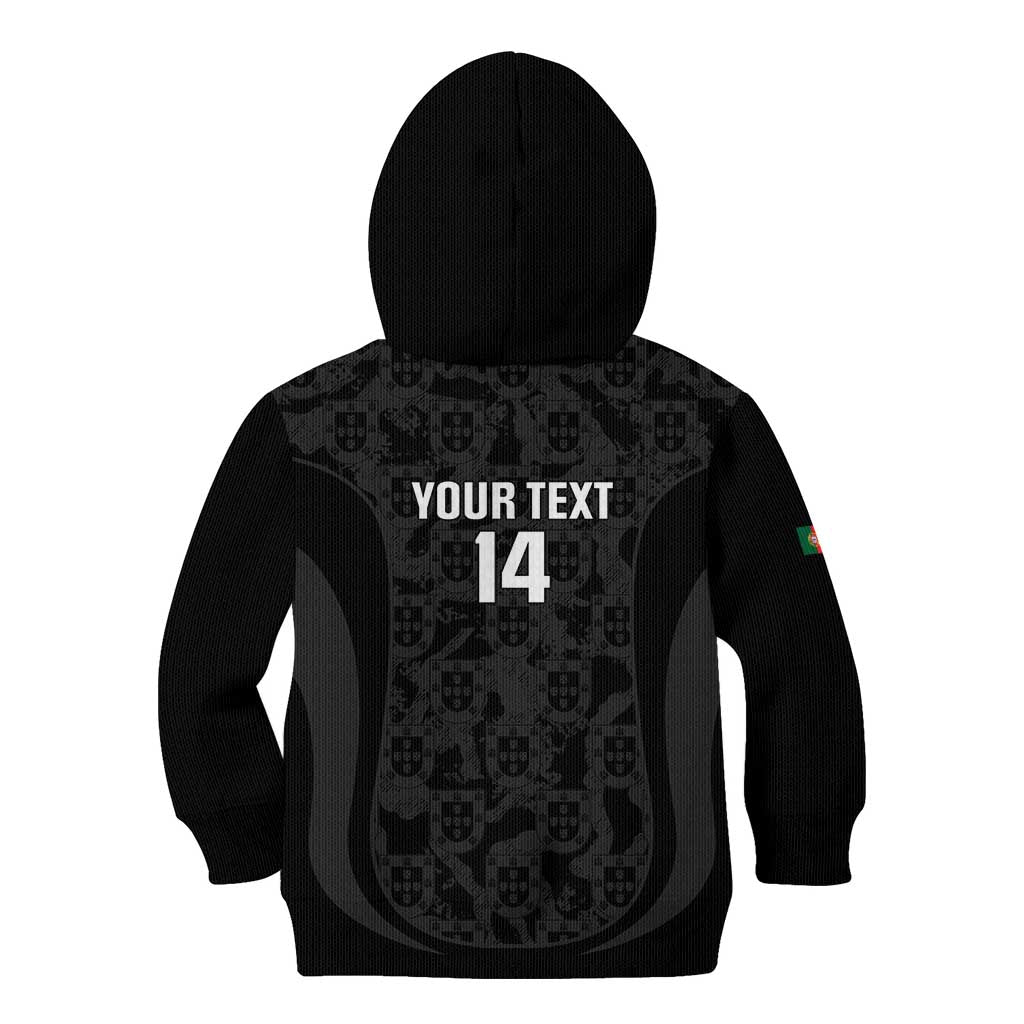 Custom Portugal Football Kid Hoodie 2026 Come On Selecao das Quinas - Black - Wonder Print Shop