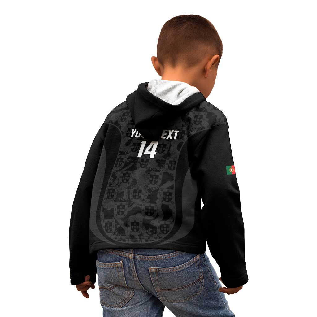 Custom Portugal Football Kid Hoodie 2026 Come On Selecao das Quinas - Black - Wonder Print Shop