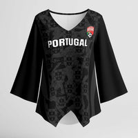 Custom Portugal Football Kimono Sleeve Blouse 2026 Come On Selecao das Quinas - Black - Wonder Print Shop
