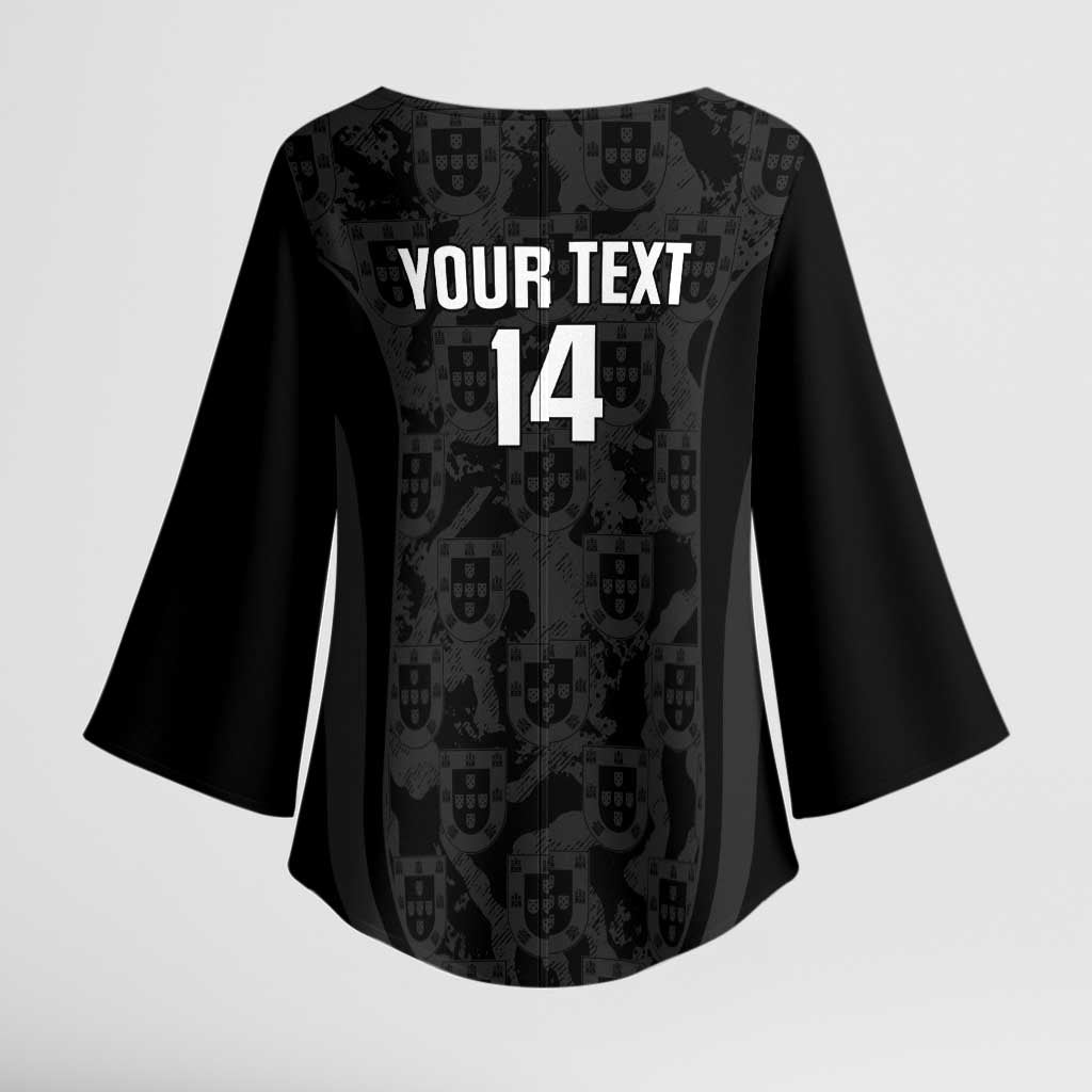 Custom Portugal Football Kimono Sleeve Blouse 2026 Come On Selecao das Quinas - Black - Wonder Print Shop