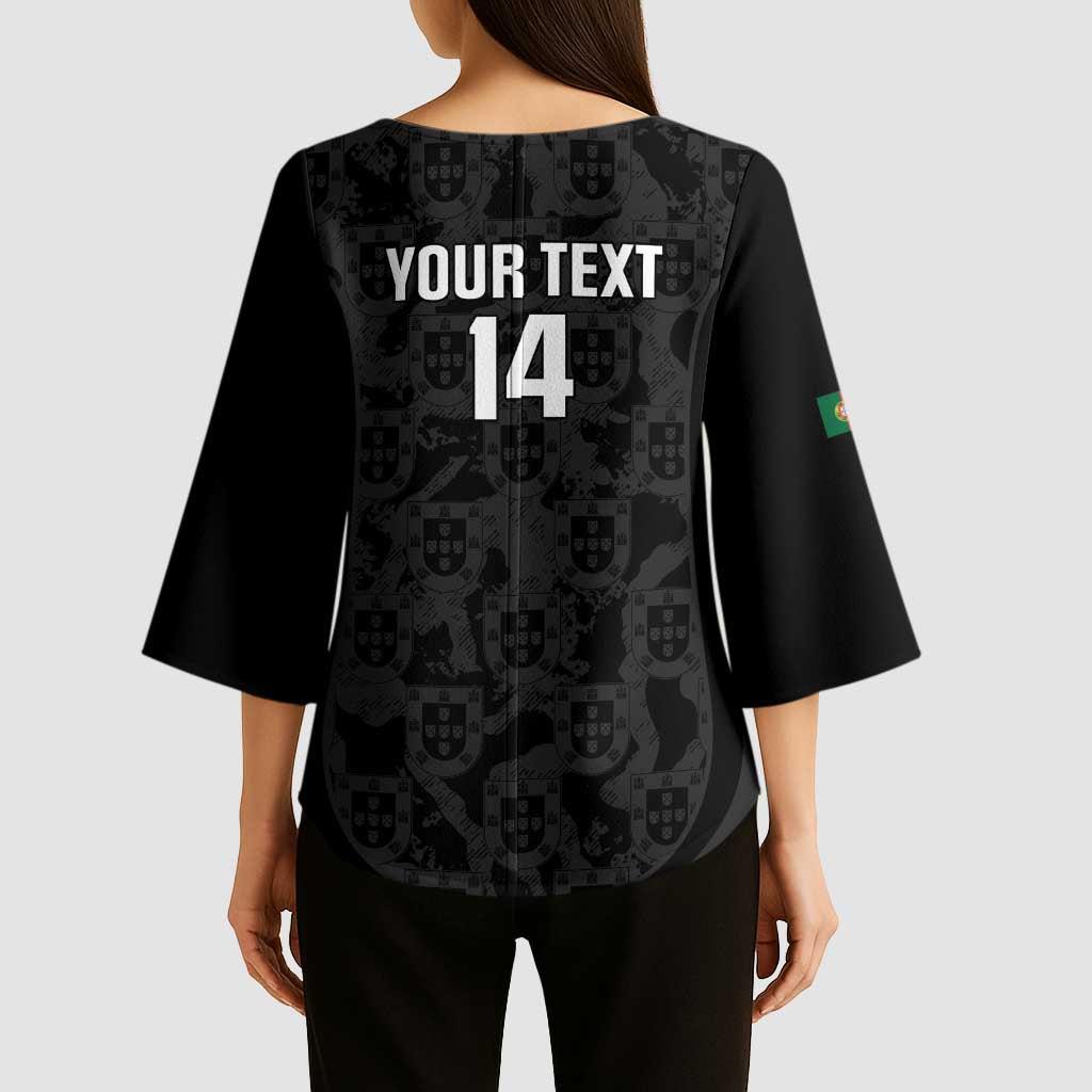 Custom Portugal Football Kimono Sleeve Blouse 2026 Come On Selecao das Quinas - Black - Wonder Print Shop