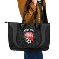 Custom Portugal Football Leather Tote Bag 2026 Come On Selecao das Quinas - Black - Wonder Print Shop