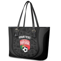 Custom Portugal Football Leather Tote Bag 2026 Come On Selecao das Quinas - Black - Wonder Print Shop