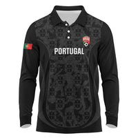 Custom Portugal Football Long Sleeve Polo Shirt 2026 Come On Selecao das Quinas - Black - Wonder Print Shop