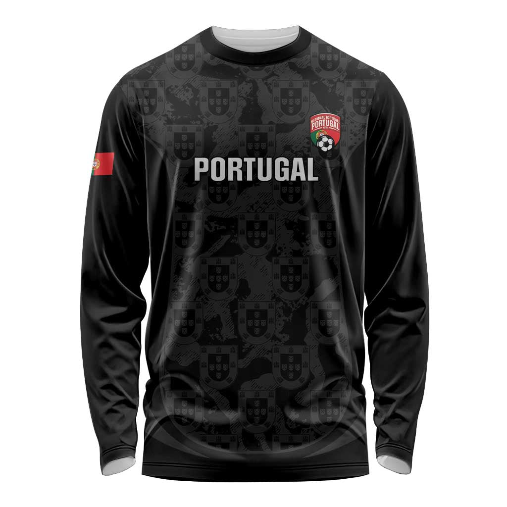 Custom Portugal Football Long Sleeve Shirt 2026 Come On Selecao das Quinas - Black - Wonder Print Shop
