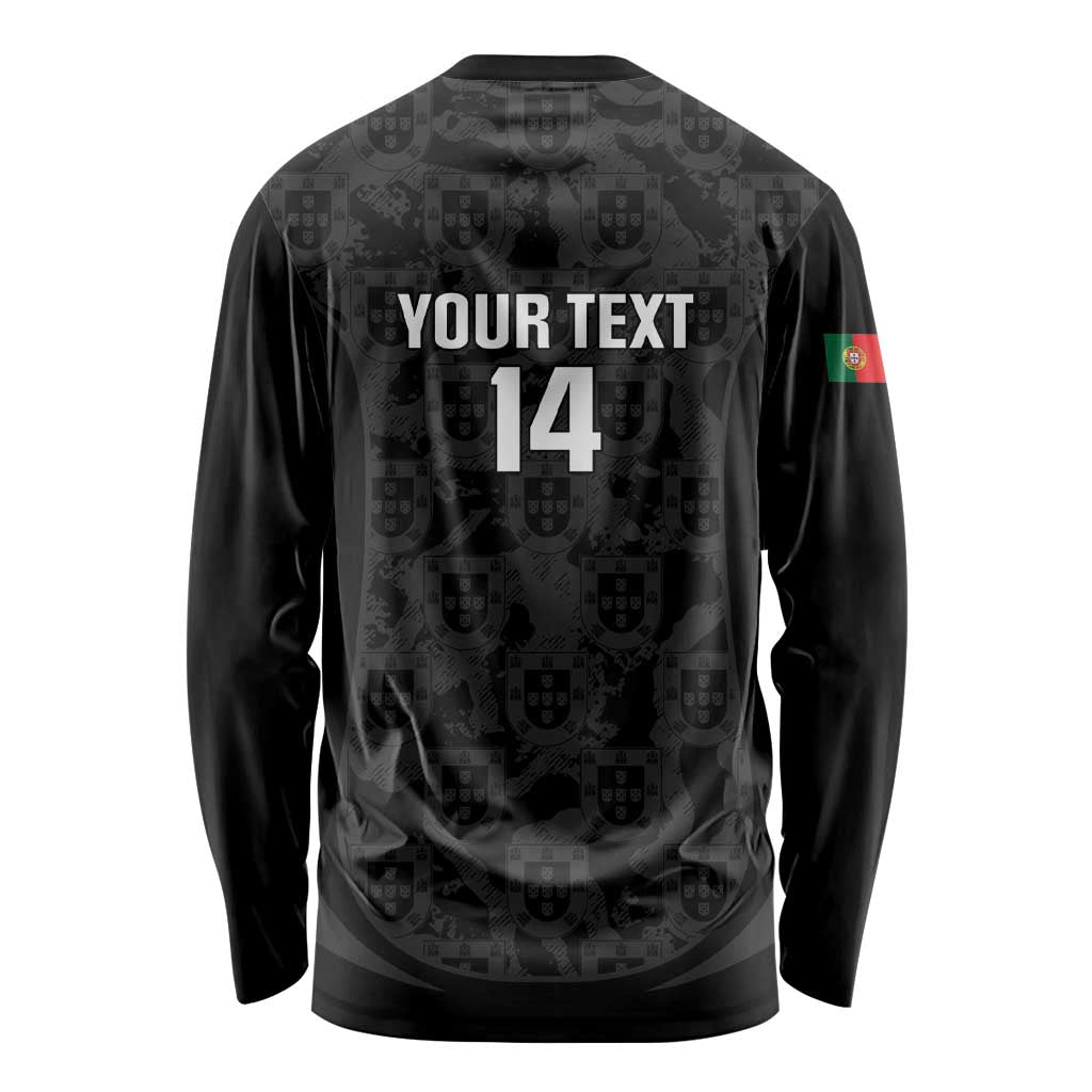 Custom Portugal Football Long Sleeve Shirt 2026 Come On Selecao das Quinas - Black - Wonder Print Shop