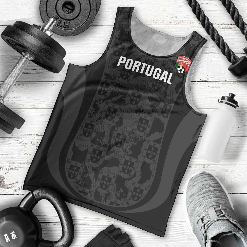 Custom Portugal Football Men Tank Top 2026 Come On Selecao das Quinas - Black - Wonder Print Shop