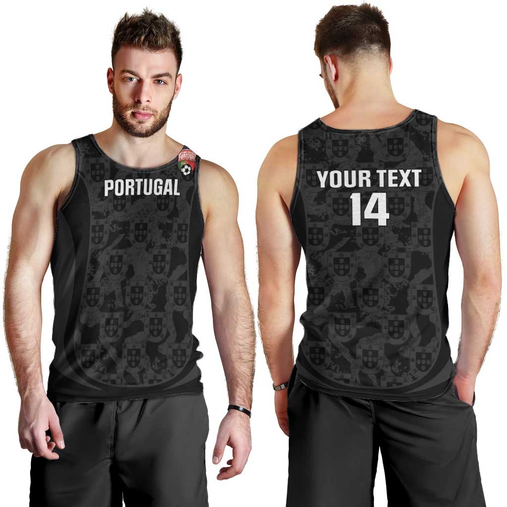 Custom Portugal Football Men Tank Top 2026 Come On Selecao das Quinas - Black - Wonder Print Shop