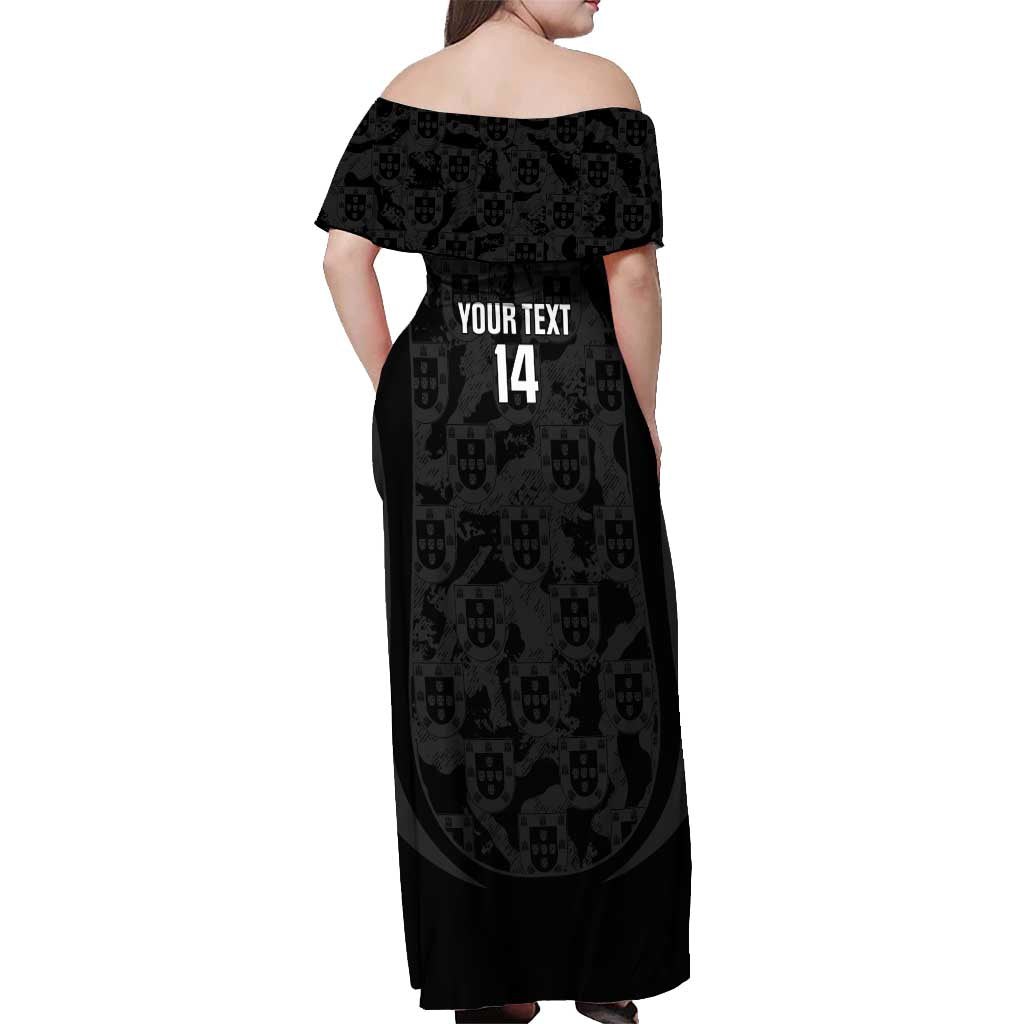Custom Portugal Football Off Shoulder Maxi Dress 2026 Come On Selecao das Quinas - Black - Wonder Print Shop