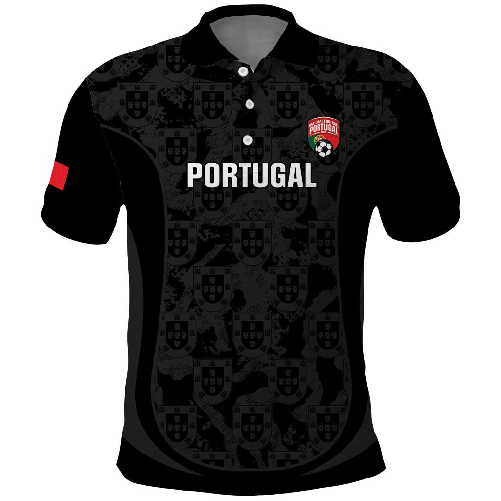 Custom Portugal Football Polo Shirt 2026 Come On Selecao das Quinas - Black - Wonder Print Shop