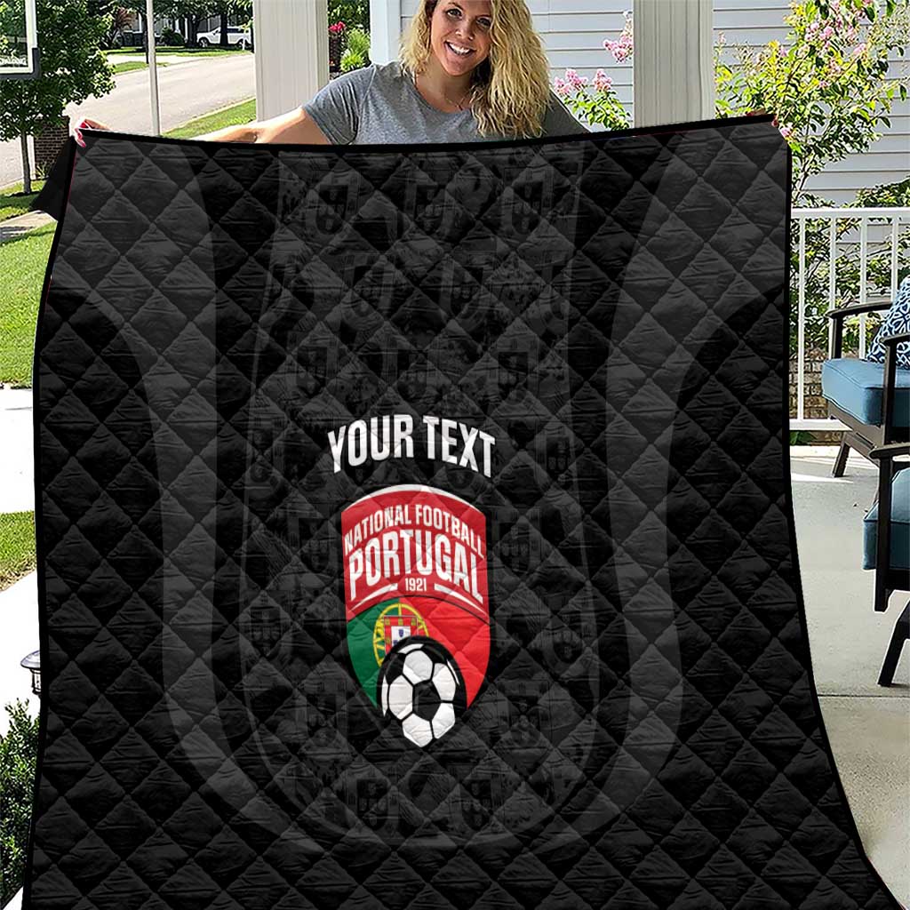 Custom Portugal Football Quilt 2026 Come On Selecao das Quinas - Black - Wonder Print Shop