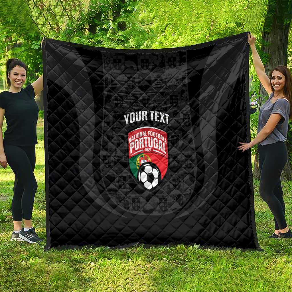 Custom Portugal Football Quilt 2026 Come On Selecao das Quinas - Black - Wonder Print Shop