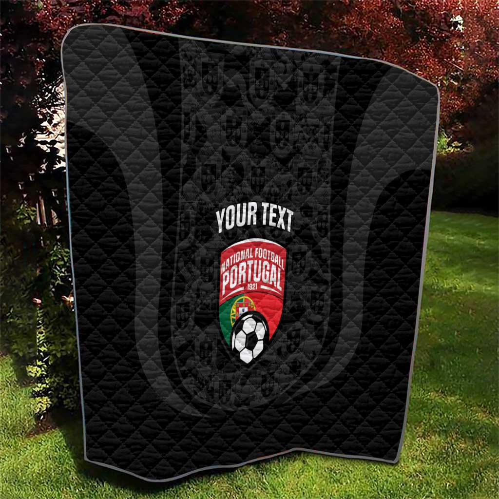 Custom Portugal Football Quilt 2026 Come On Selecao das Quinas - Black - Wonder Print Shop