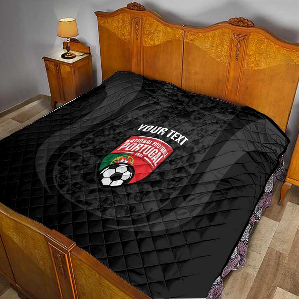 Custom Portugal Football Quilt 2026 Come On Selecao das Quinas - Black - Wonder Print Shop