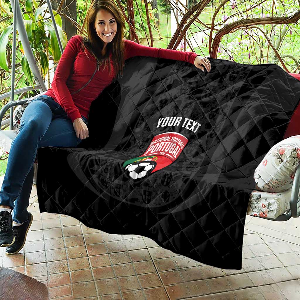 Custom Portugal Football Quilt 2026 Come On Selecao das Quinas - Black - Wonder Print Shop